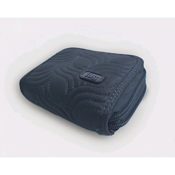 LUG Splits Wallet Double Zipper Gray Quilted RFID Credit Card Coin - Picture 1 of 7